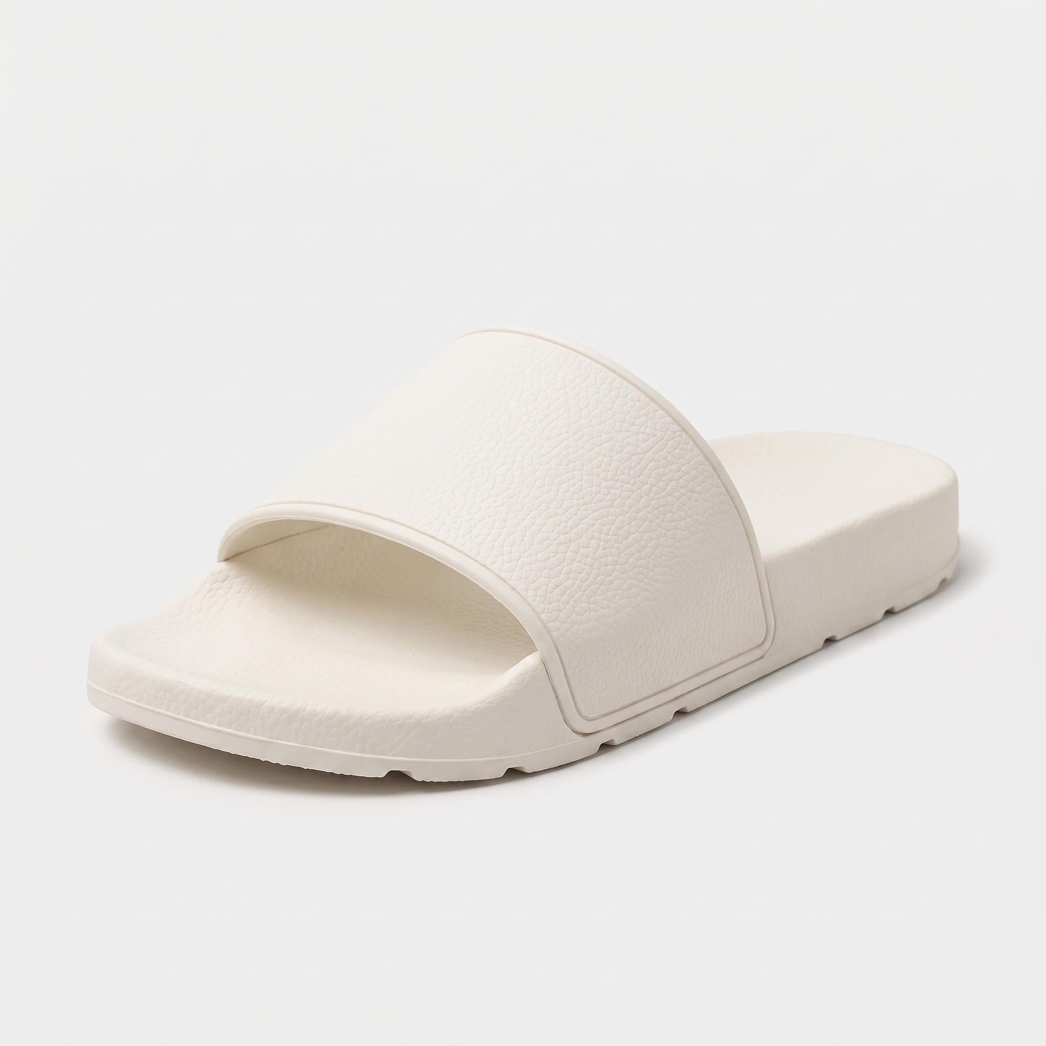 Off-white slide sandal, three quarter view